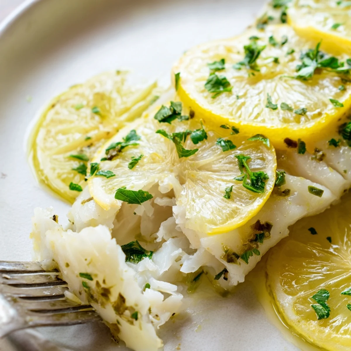 Flaky, tender fish fillet baked with lemon, garlic, and oregano, ready to be enjoyed with rice.