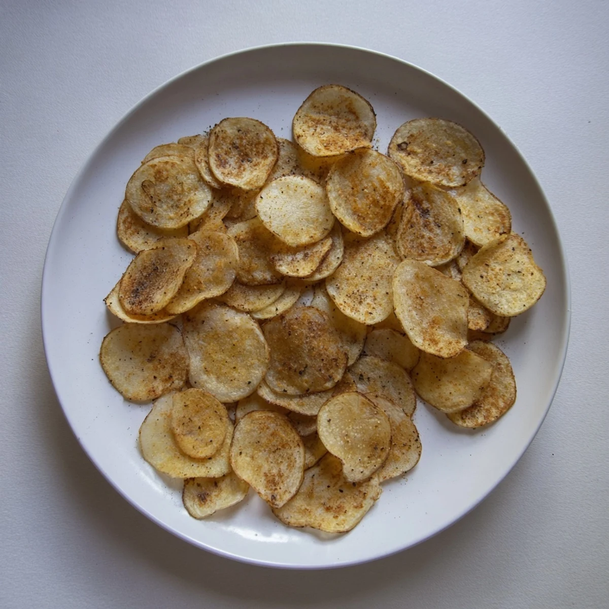 Homemade Crispy Salty Treat Chips with a salty kick, ideal for snacking.