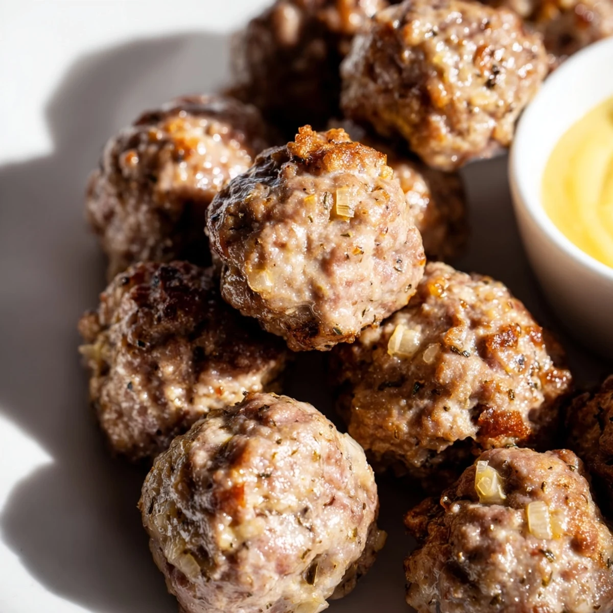 Freshly baked Beef Treat Bites Snack garnished with parsley and toothpicks, perfect for party appetizers and game day spreads.