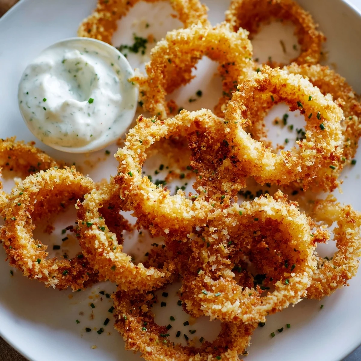 Freshly fried Touchdown Crispy Onion Rings, perfectly crunchy and served warm for game day snacking.  