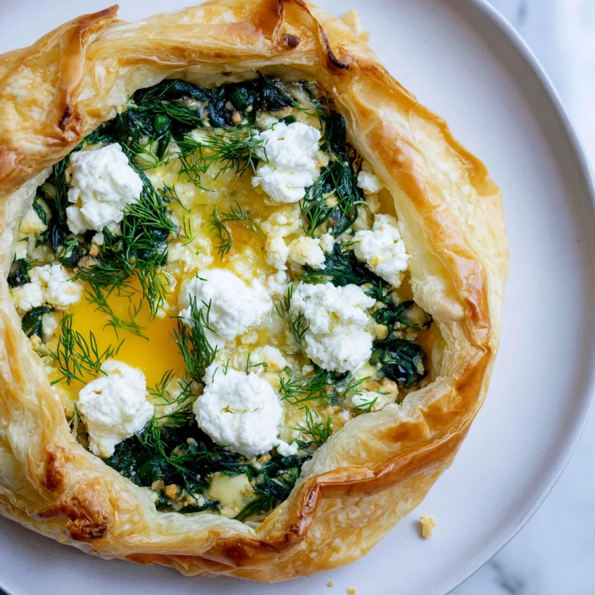 Freshly baked Green Spinach and Feta Puff Pastry with a crisp, golden crust, resting on a parchment-lined tray ready to serve.
