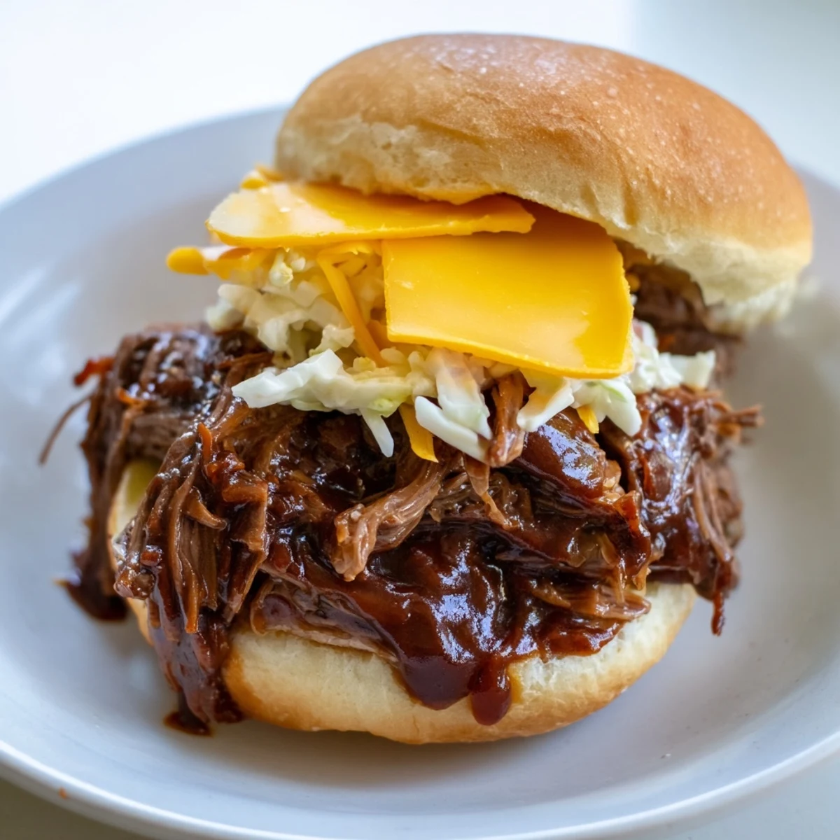 Golden slider buns stuffed with tender slow-cooked brisket and melted cheddar, ready for game day gatherings.