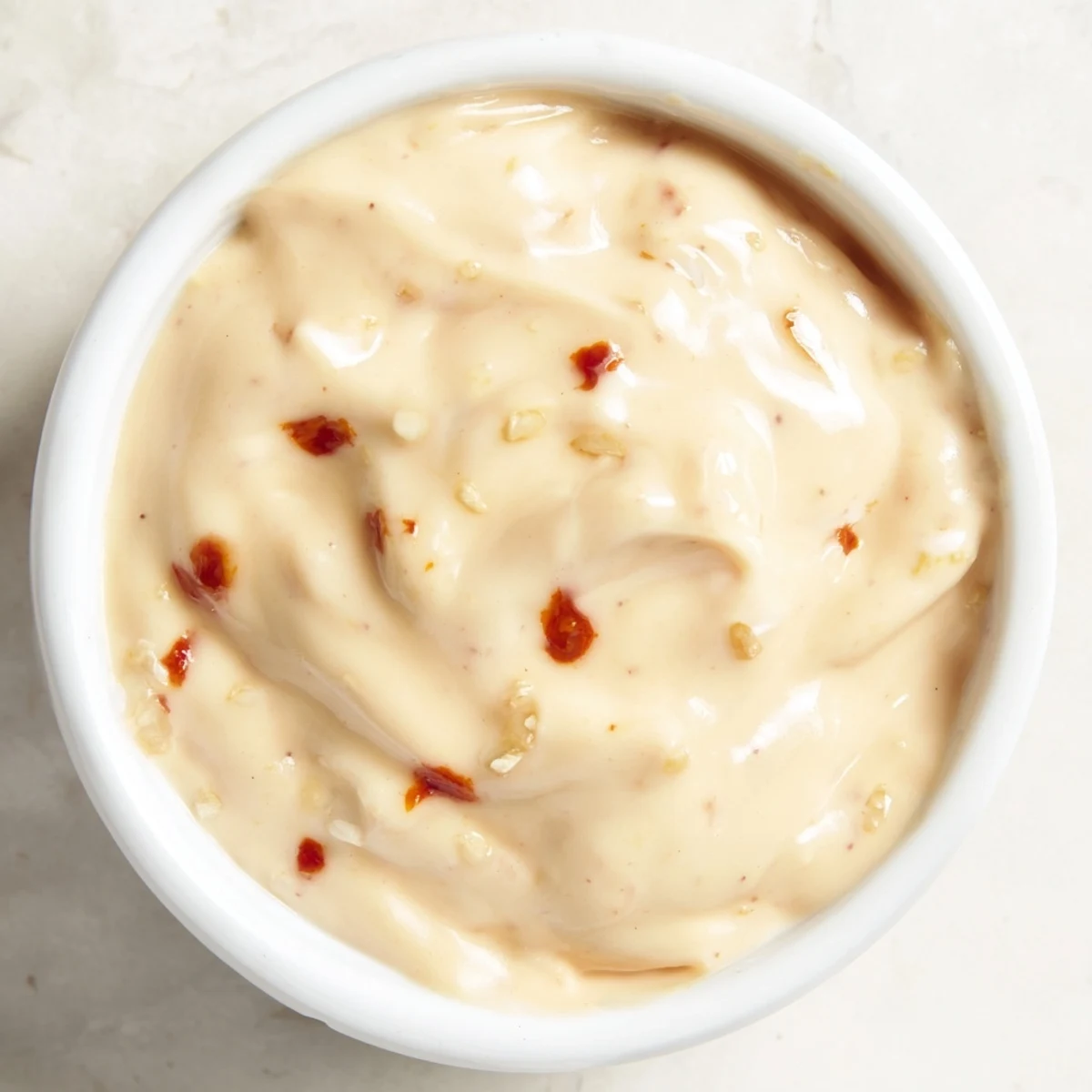 Garlicky Spicy Aioli spread on a sandwich, topped with grilled meat and vibrant veggies for a zesty kick.