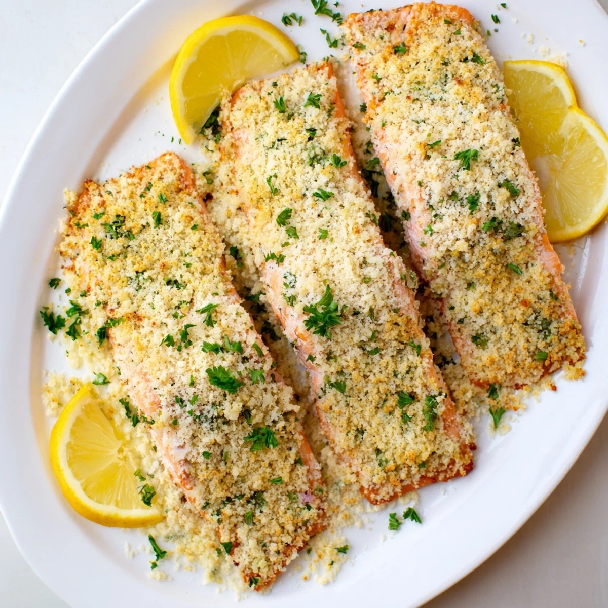 This Irresistibly Crispy Parmesan Salmon Bake features a savory, crisp crust, promising a delicious and easy weeknight dinner solution.