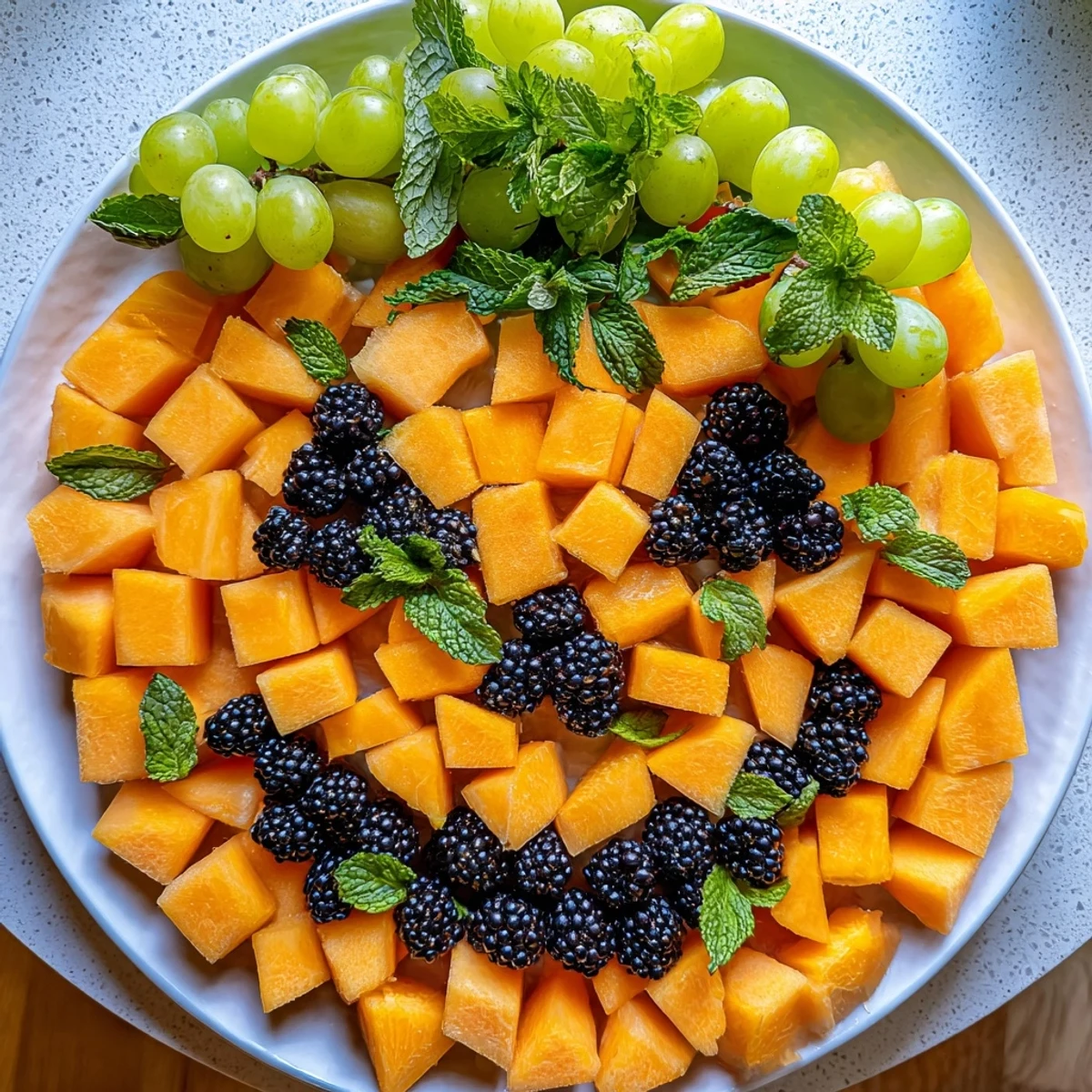 Healthy pumpkin fruit tray Halloween platter displaying vibrant arranged fruits for party entertaining
