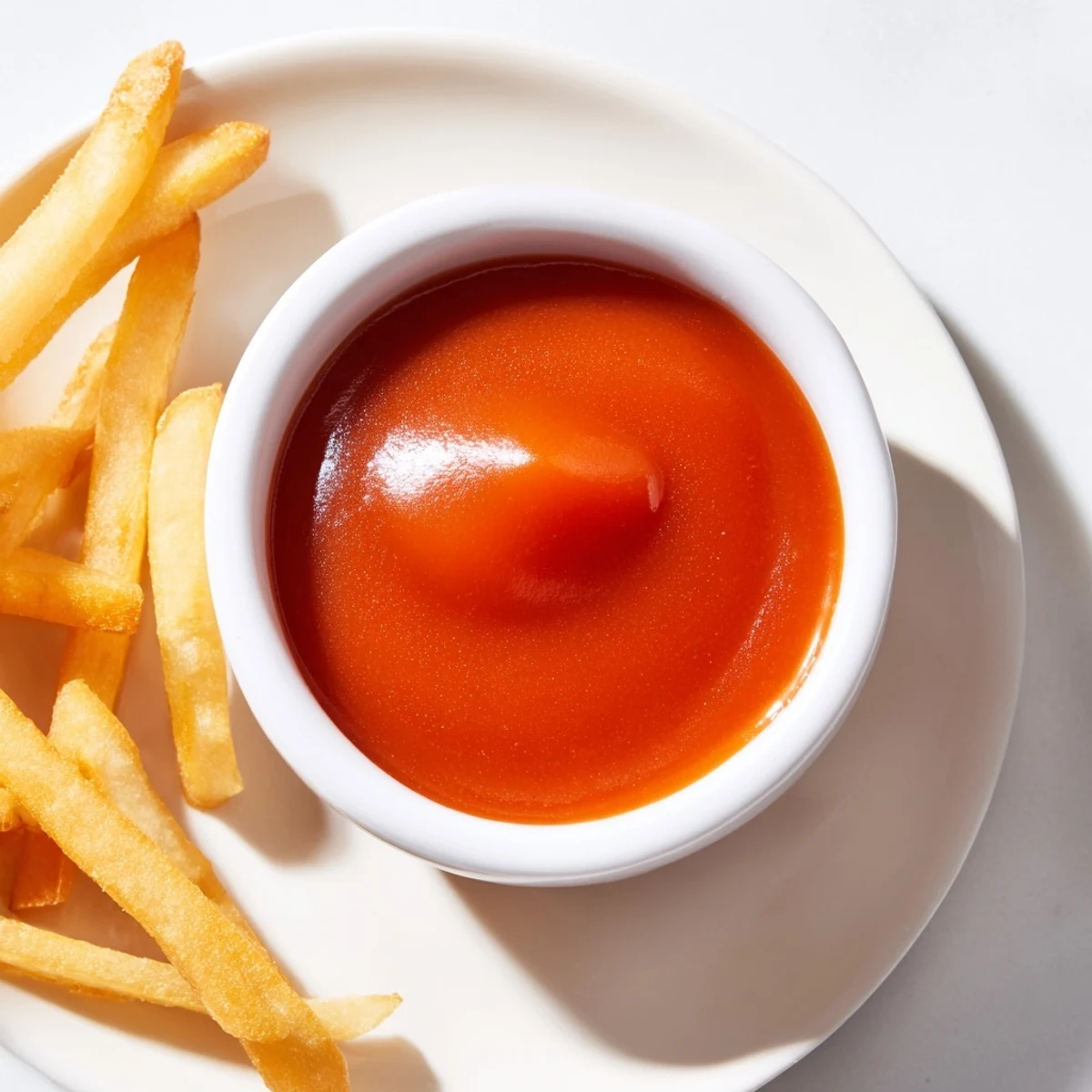 Vibrant orange McDonalds sweet and sour sauce dolloped into a clear ramekin with a silver spoon