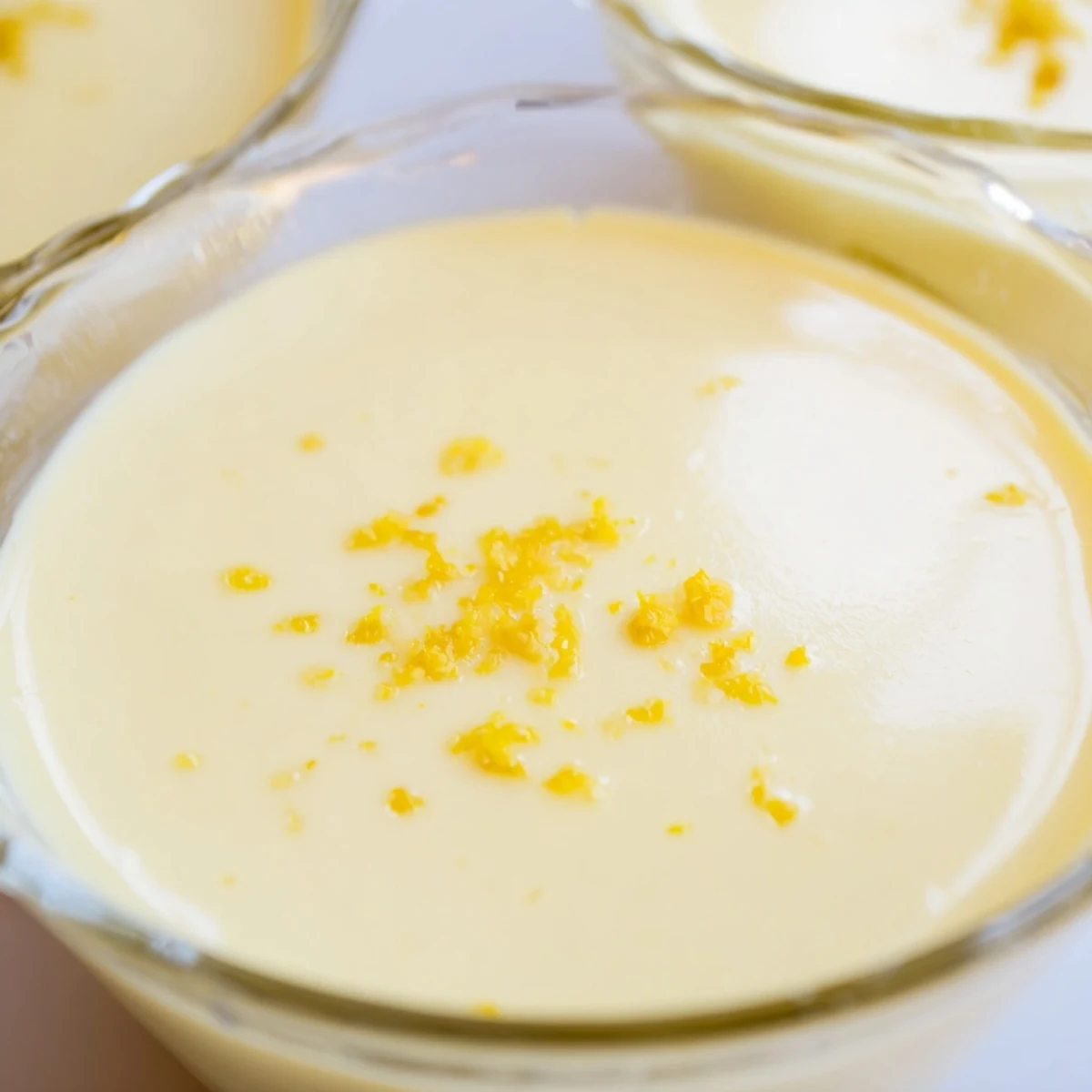 Silky smooth lemon posset dessert served chilled with shortbread cookies and fresh berries