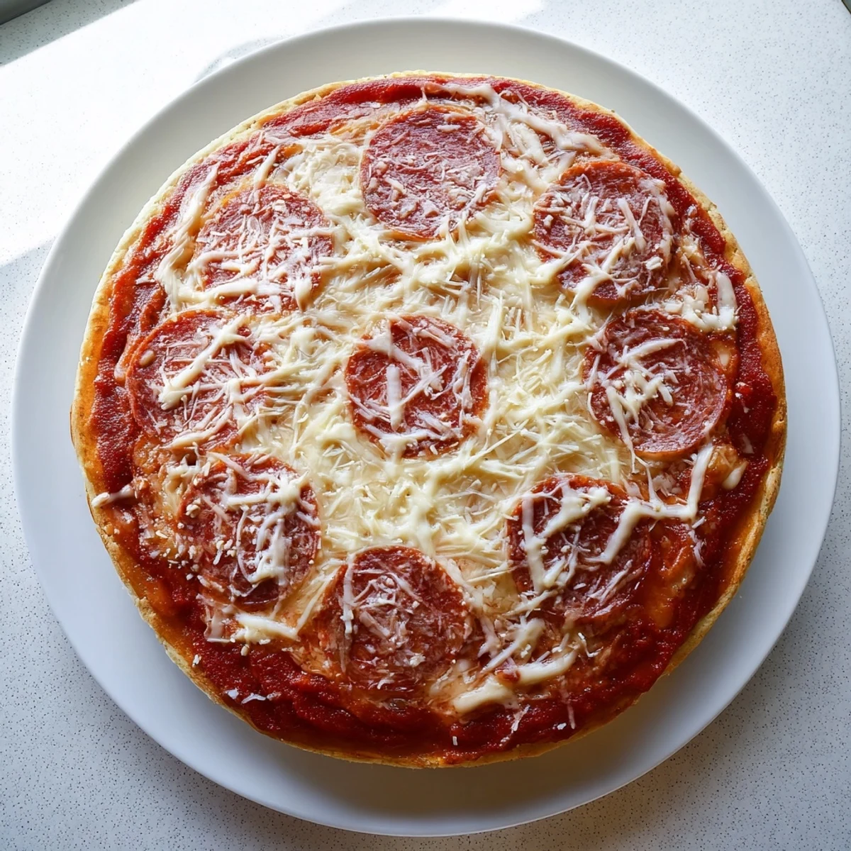 Freshly baked pizza Hut style pan pizza with golden crust and oiled crispy rim