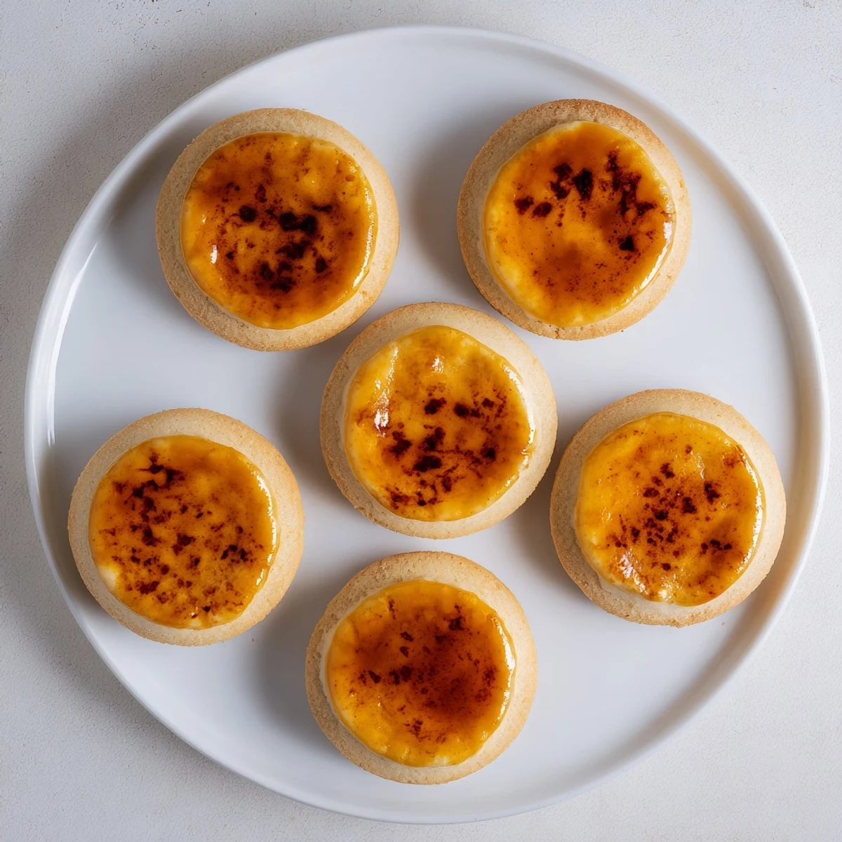 Golden caramelized sugar tops these crème brûlée shortbread cookies with creamy custard filling