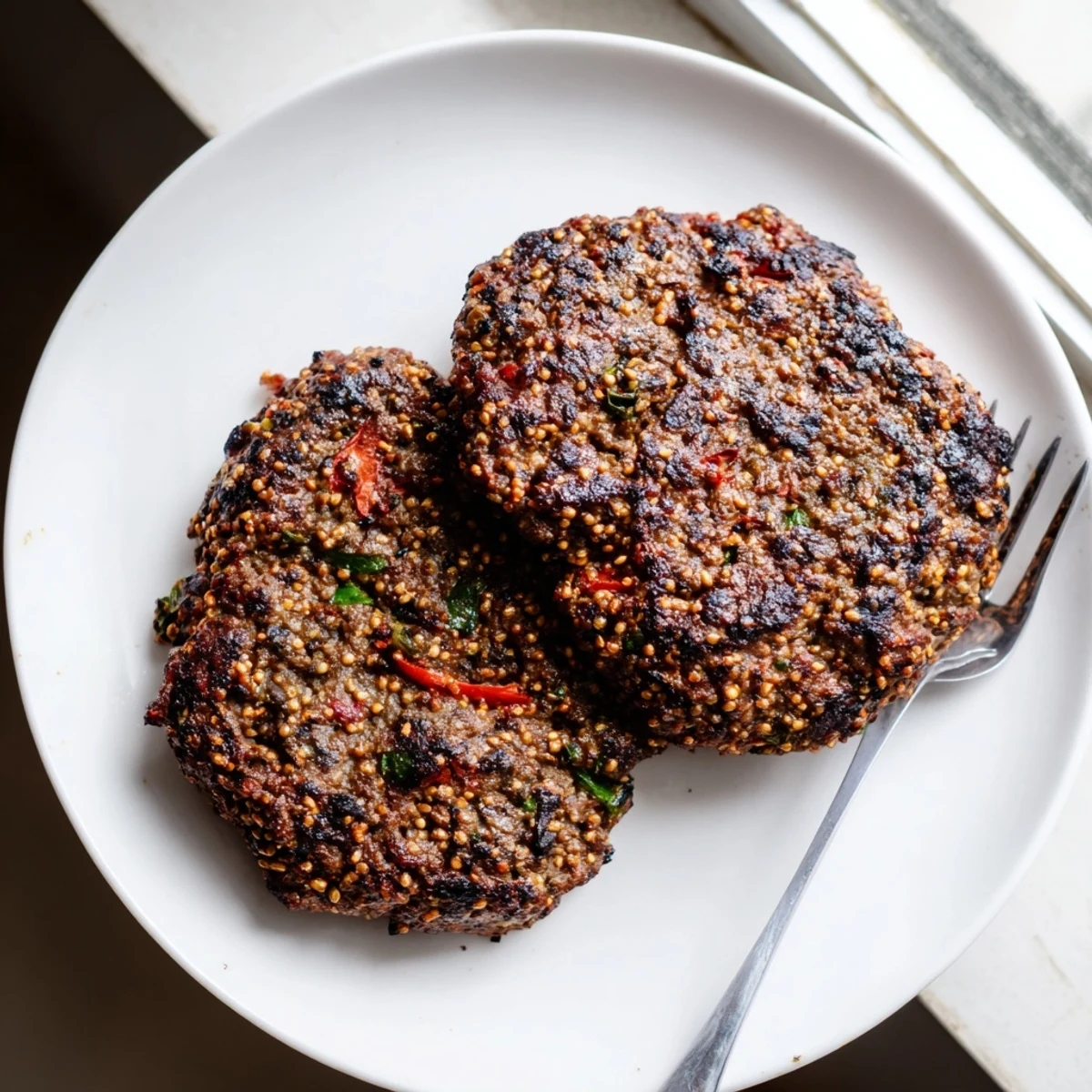 Golden Pakistani Chapli Kabab sizzling in a pan with crisp spiced edges and fresh herbs