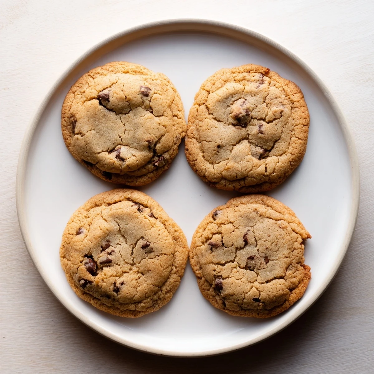 Warm nut free chocolate chip cookies fresh from the oven with gooey chocolate centers and lightly crispy edges