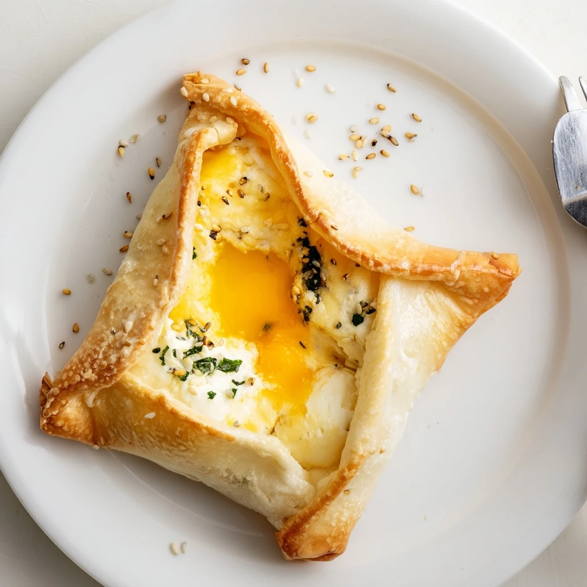 Cheese Fatayer Recipe: golden triangular pastries with bubbling cheese and parsley garnish