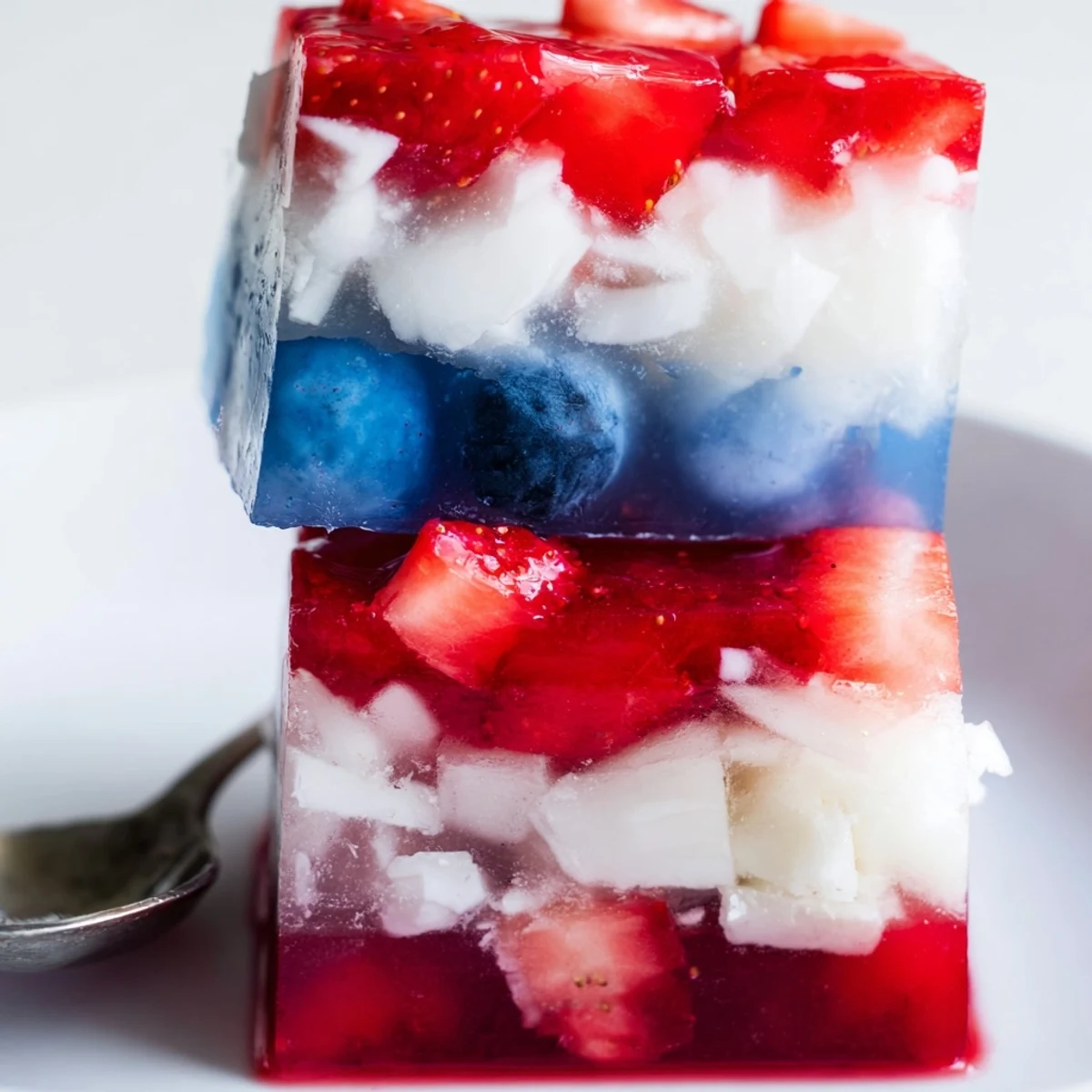 Red White And Blue Ice Cubes Recipe layered berries and coconut for patriotic drinks