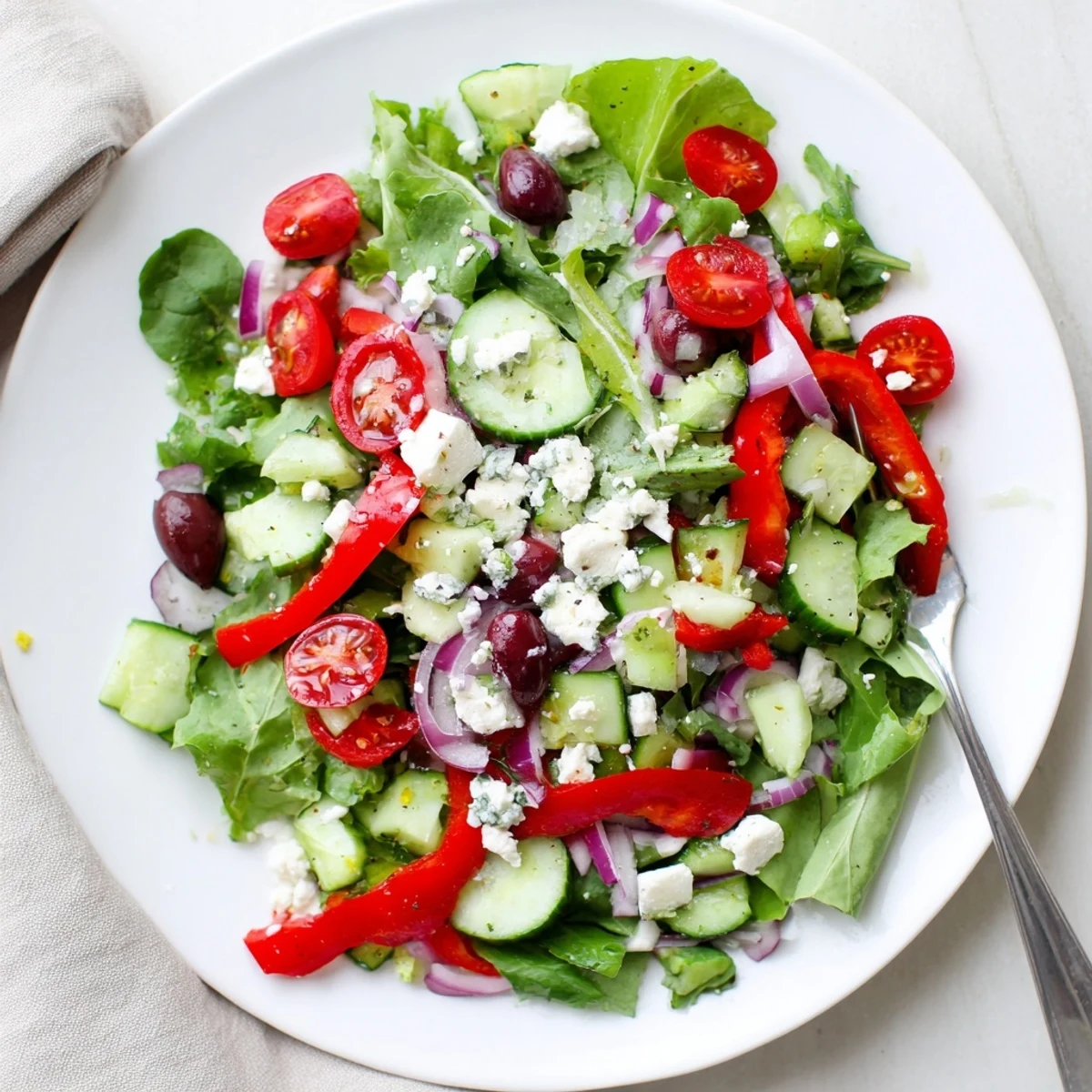 Serve Fresh Salad Recipe alongside grilled chicken or crusty bread for lunch.