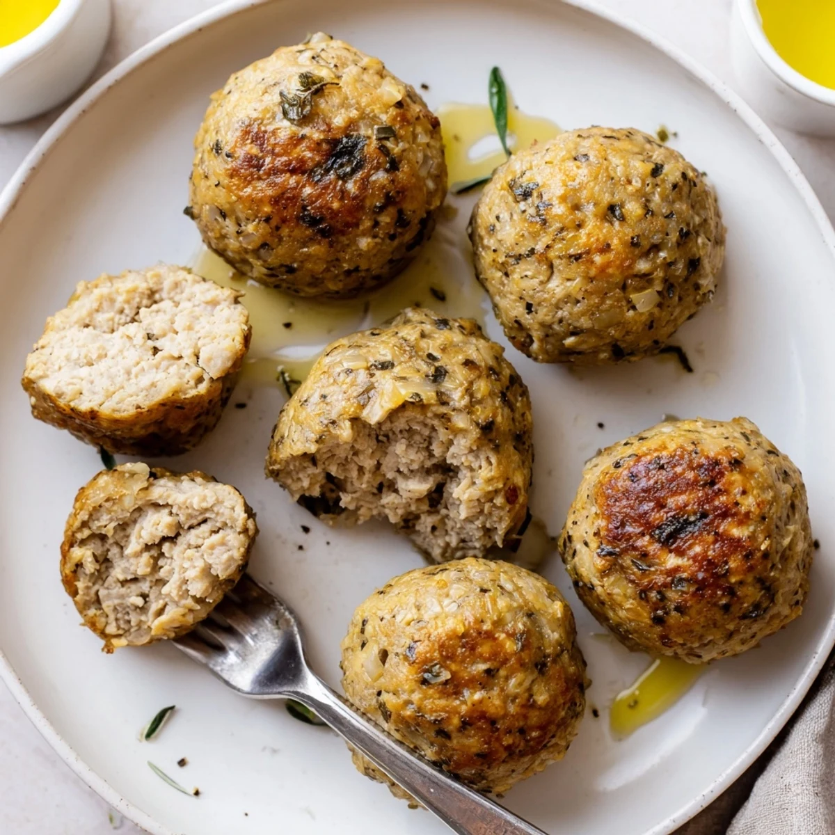 Warm Sage Onion Chicken Balls, aromatic herbs and sweet onions, ideal appetizer