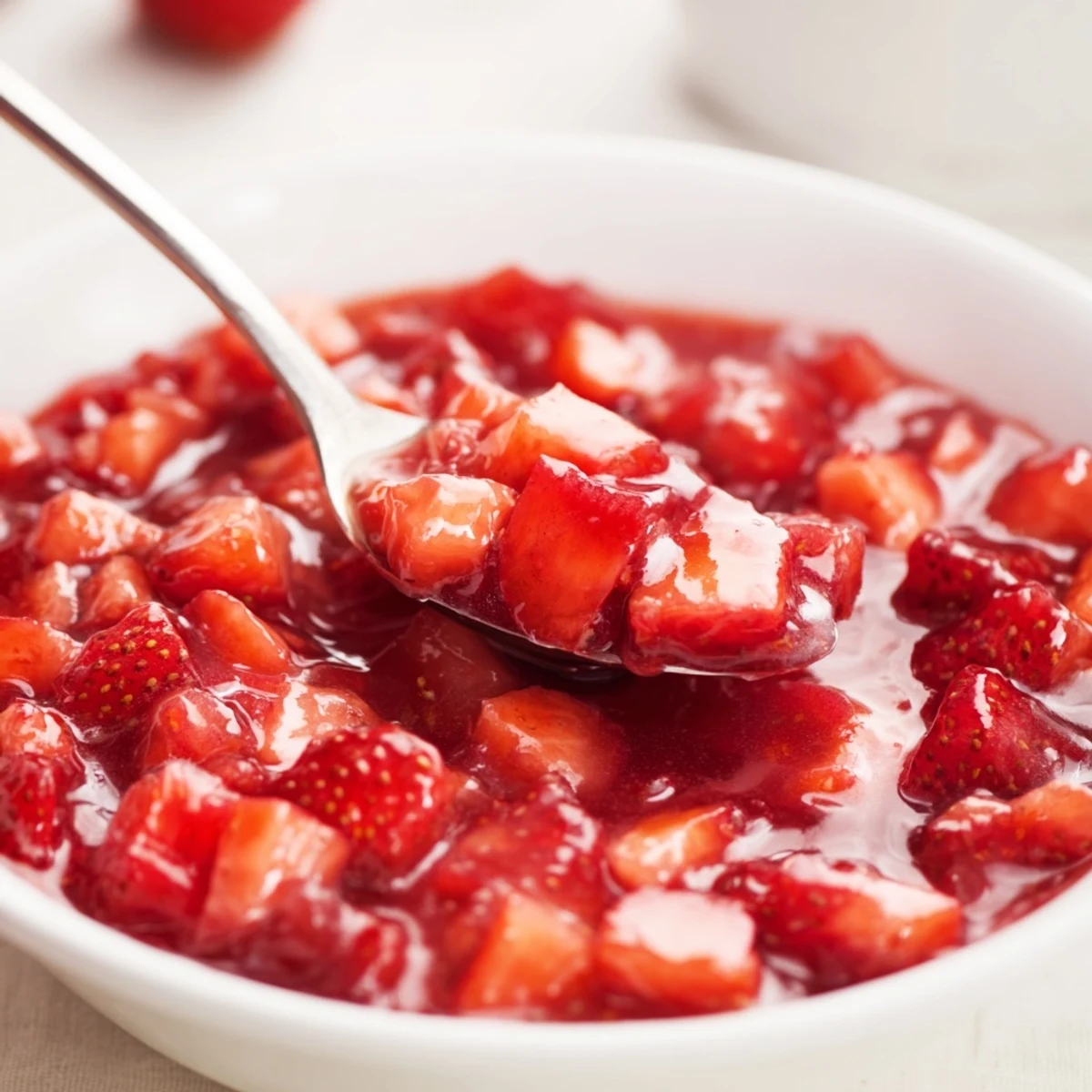 Warm, jam-like Strawberry Cake Filling Recipe inside cupcake, sweet-tart aroma and shine.