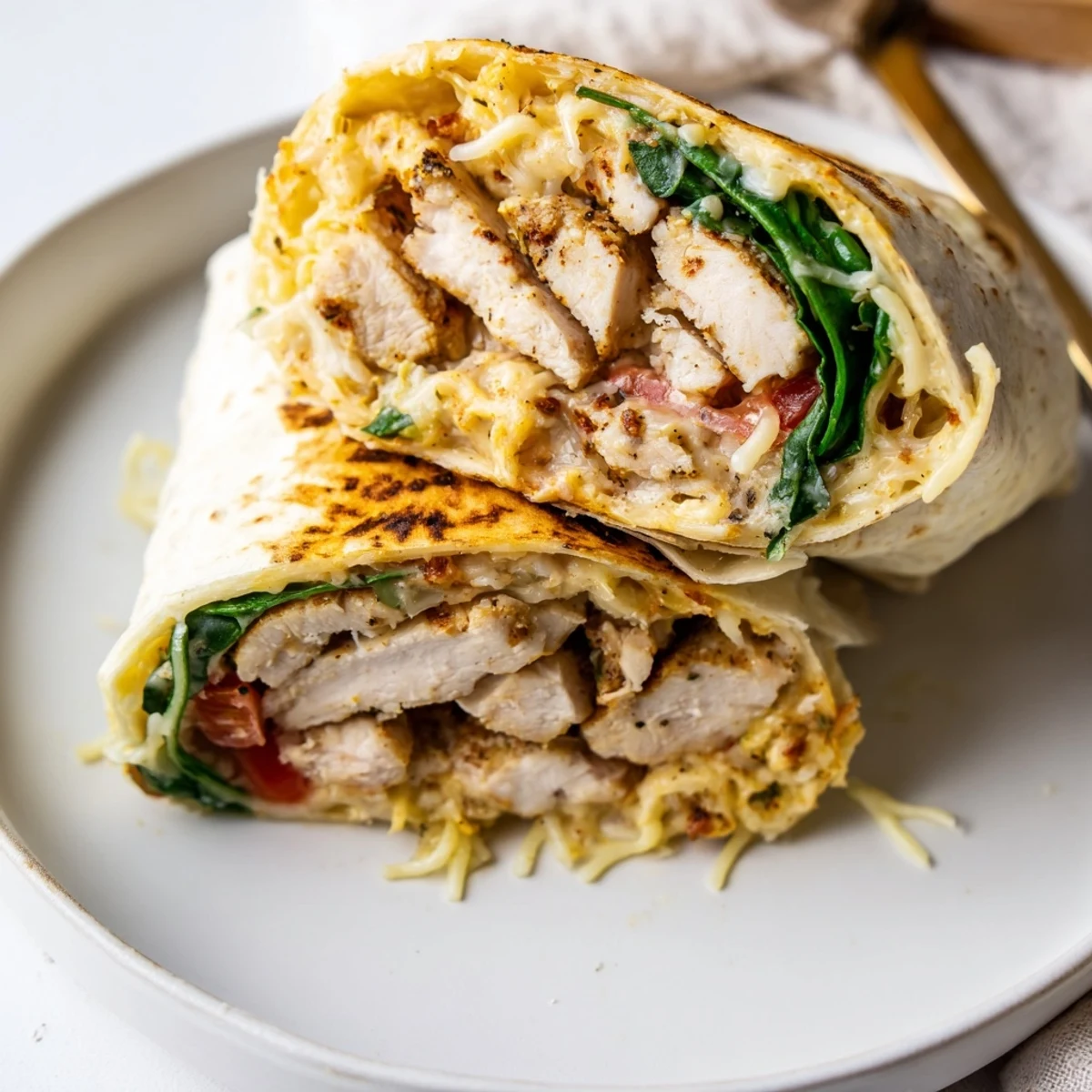 Cheesy Garlic Chicken Wraps