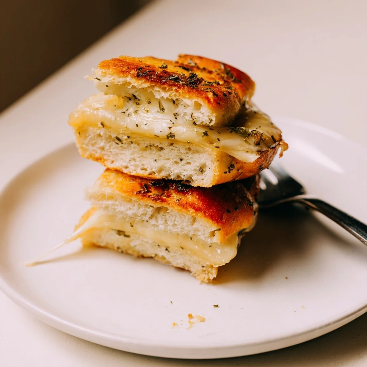 Tray of Mini Grilled Cheese Hawaiian Rolls, melted mozzarella oozing, sprinkled with parsley