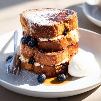 Blueberry Cheesecake Stuffed Toast