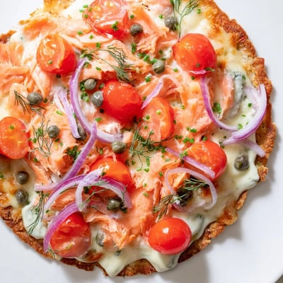 Salmon Tortilla Pizza
