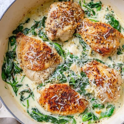 Lemon Parmesan Spinach Chicken
